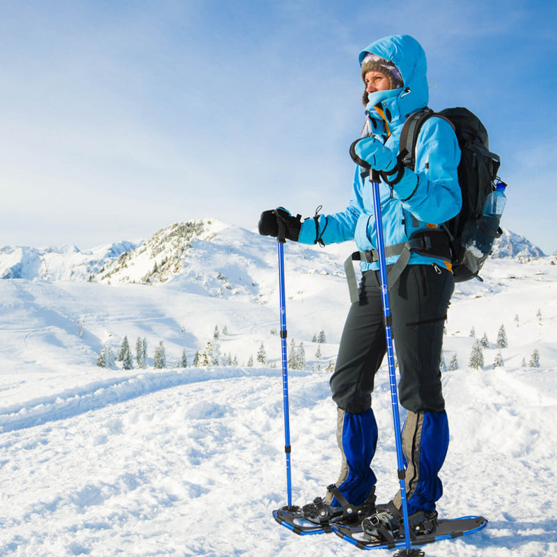 Professional rewrite: "Lightweight Terrain Snowshoes with Flexible Pivot System - Available in 21, 25, and 30 Inch Options"