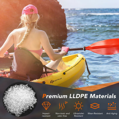 Professional title: "Yellow Single Sit-On-Top Kayak with Detachable Aluminum Paddle"