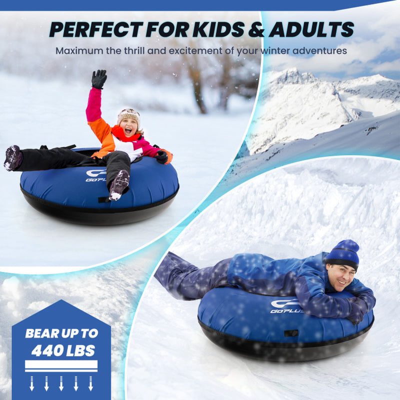 Professional title: "40-Inch Inflatable Snow Sled in Blue for Children and Adults"