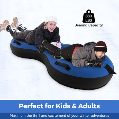 Professional title: "80-Inch Inflatable Snow Sled for Two Persons, Suitable for Kids and Adults - Red"