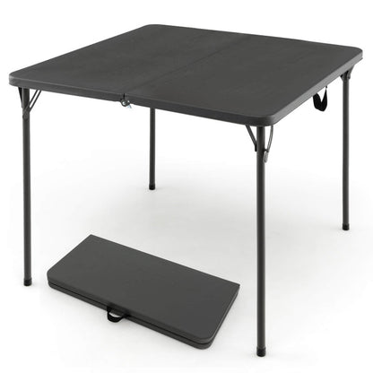 Professional title: ```Portable Camping Table with Weather-Resistant HDPE Tabletop and Corrosion-Resistant Steel Frame in White```