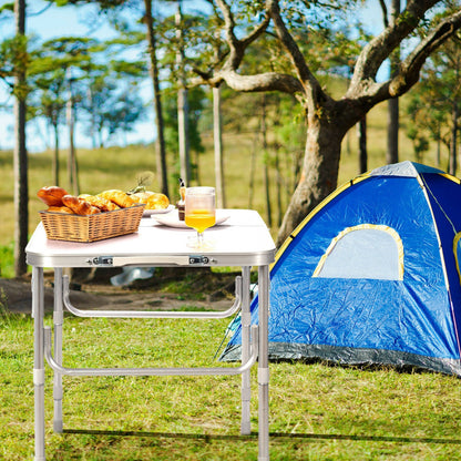 Professional title: "Portable Aluminum Folding Camping Table with Adjustable Height for Outdoor and Indoor Use"