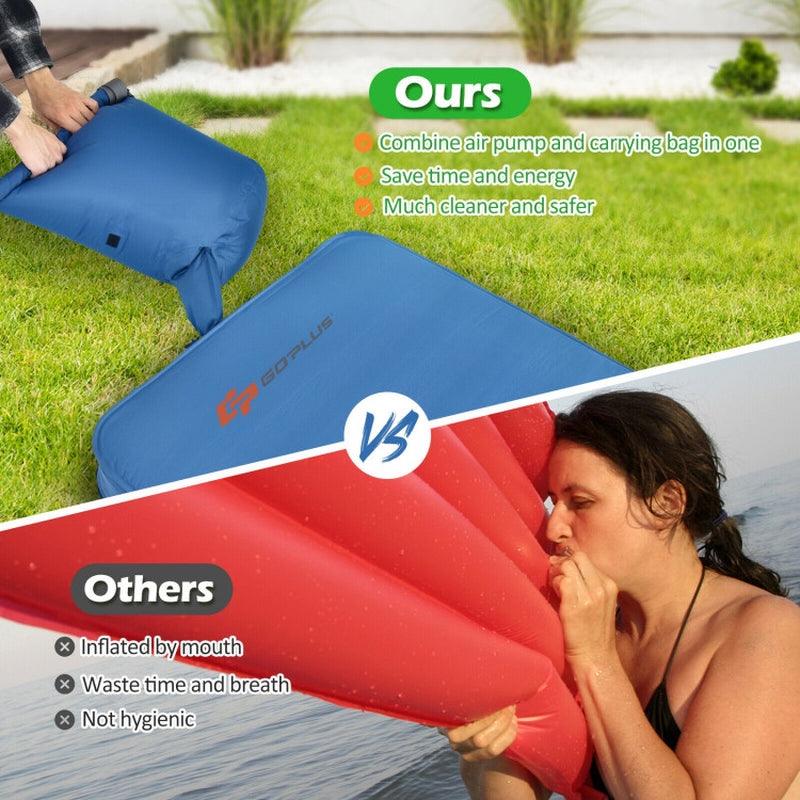 Professional Title: ```Portable Self-Inflating Camping Mattress in Green with Carrying Bag```