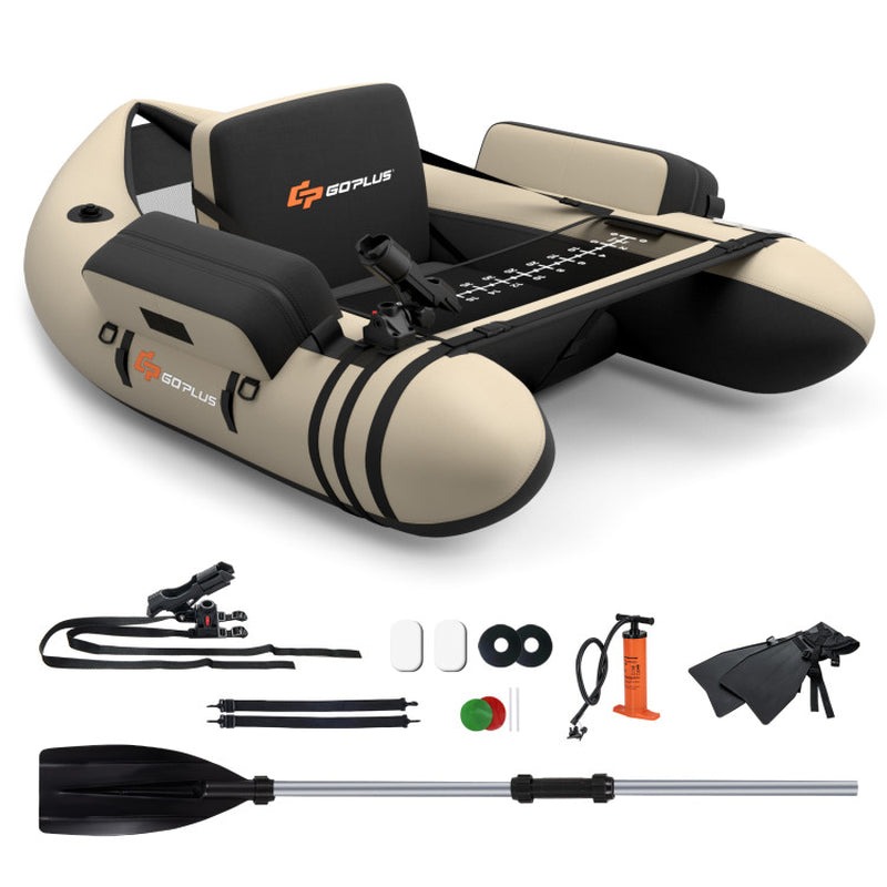 Professional title: ```Adjustable Strap Inflatable Fishing Float with Storage Pockets```