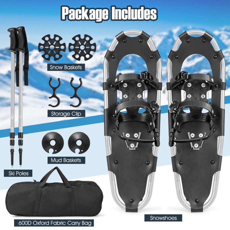 Professional title: "4-In-1 Lightweight Terrain Snowshoes with Flexible Pivot System - Available in 21, 25, and 30 Inches"