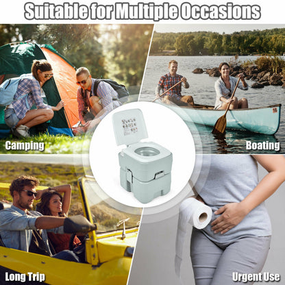 Professional title: "Portable 5.3 Gallon Commode for RV Camping, Indoor, and Outdoor Use"