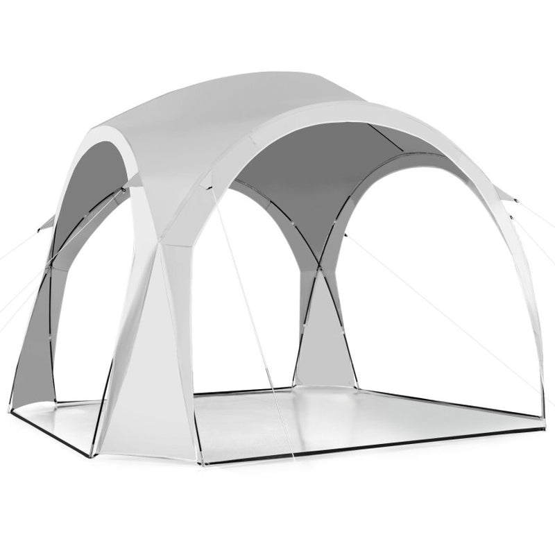 Professional title: "Portable 11 x 11 Feet Patio Sun Shade Shelter Canopy Tent with UPF 50+ Protection for Outdoor Beach Activities - White"