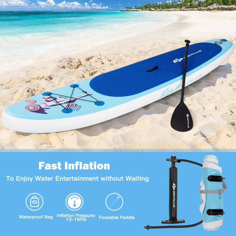 Professional title: ```10-Foot Inflatable Stand-Up Paddle Board Set with Adjustable Paddle and Pump```