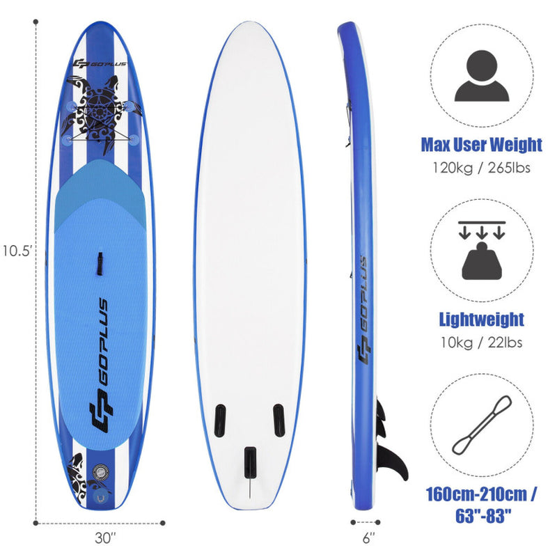 Professional title: "Inflatable Paddle Board with Adjustable Length - 10.6 Feet, Includes Carry Bag"