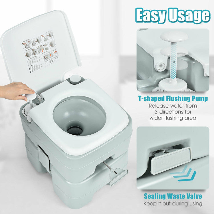 Professional title: "Portable 5.3 Gallon Commode for RV Camping, Indoor, and Outdoor Use"