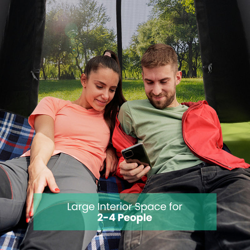 Professional title: "Spacious Instant Pop-Up Camping Tent for 2-4 People with Detachable Rainfly"