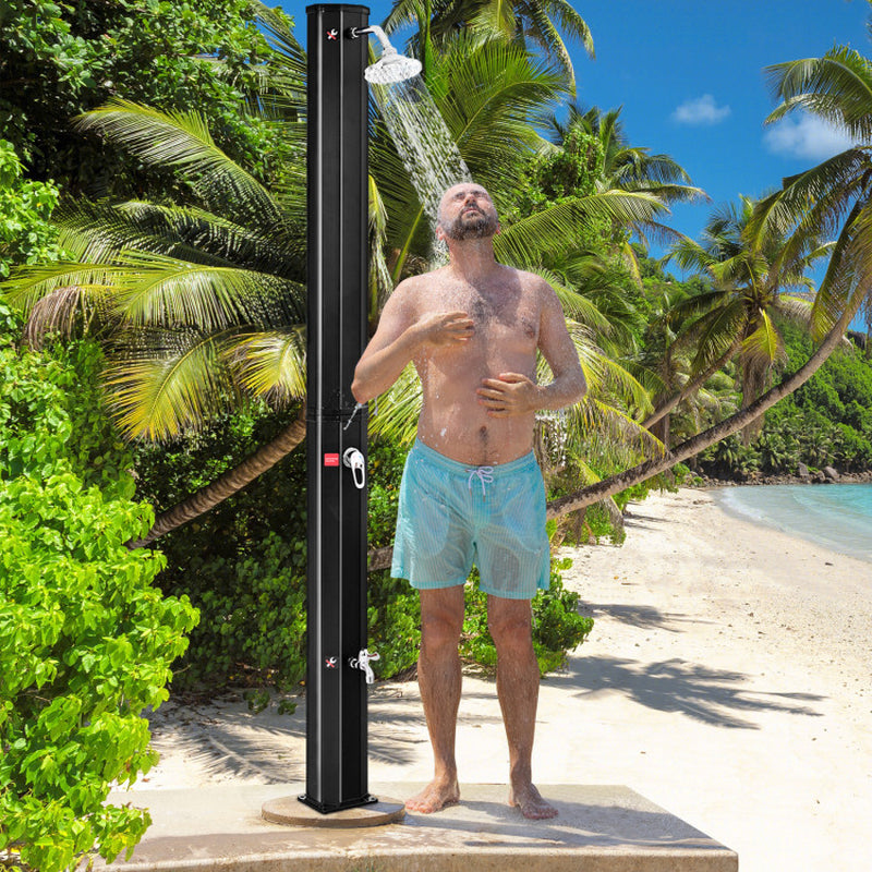 Professional title: "Adjustable Outdoor Solar Heating Shower Head with 7.2 Feet Height"