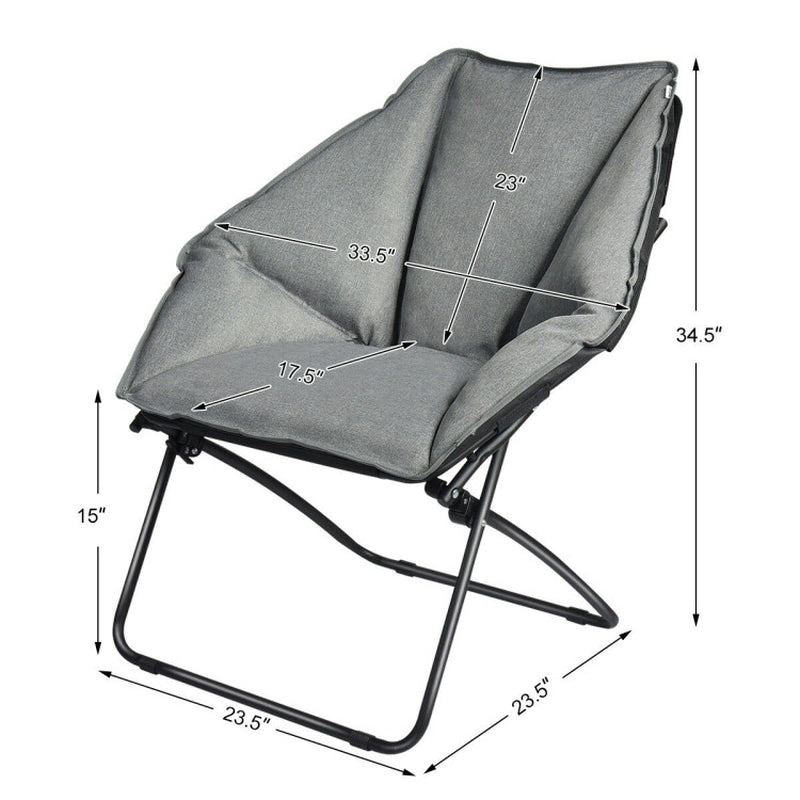 Professional title: ```Durable Oversized Folding Camping Chair with Robust Iron Frame```