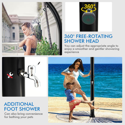 Professional title: ```7.2-Foot Solar-Powered Outdoor Shower with 360-Degree Rotating Shower Head```