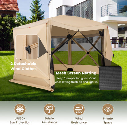 Professional title: "Portable 11.5 X 11.5 FT Green Pop-Up Screen House Tent with Carrying Bag"