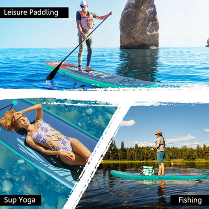 Professional title: "10-Foot Inflatable Stand-Up Paddle Board Set with Backpack, Leash, and Aluminum Paddle"