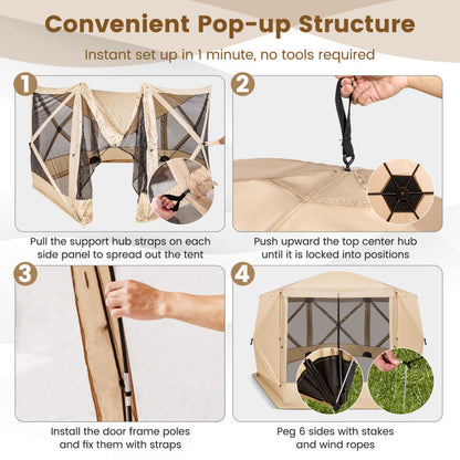 Professional title: "Portable 11.5 X 11.5 FT Green Pop-Up Screen House Tent with Carrying Bag"