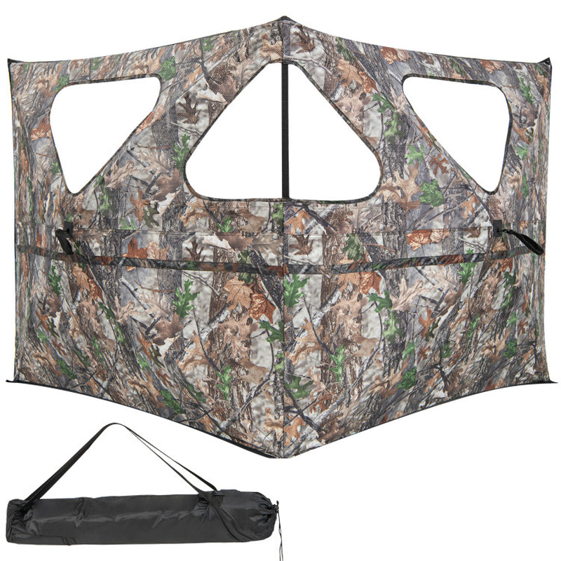 Professional title: "2-Panel Hunting Ground Blind with Pop-Up Fence and 3 Shoot-Through Ports"