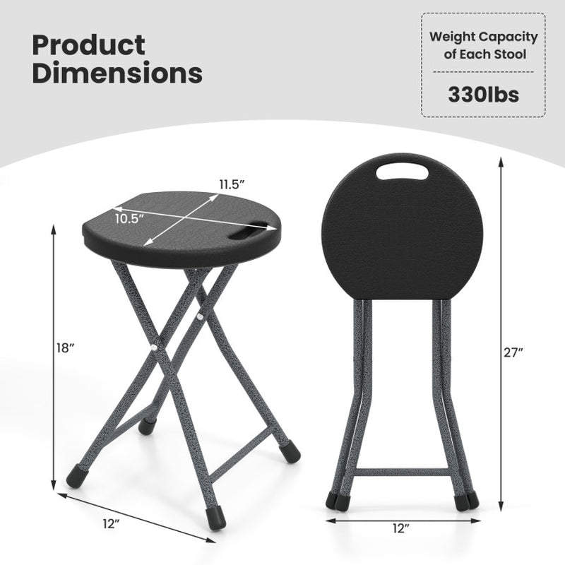 Professional title: "Set of 2 Folding Stools with Integrated Handles for Adults"