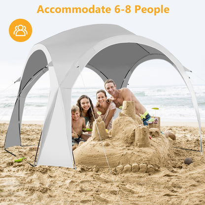 Professional title: "Portable 11 x 11 Feet Patio Sun Shade Shelter Canopy Tent with UPF 50+ Protection for Outdoor Beach Activities - White"