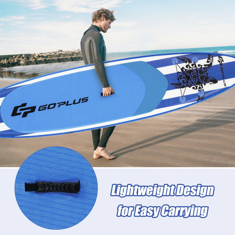 Professional title: "Inflatable Paddle Board with Adjustable Length - 10.6 Feet, Includes Carry Bag"