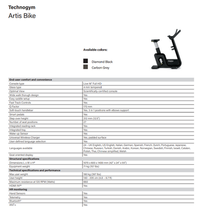 Technogym Artis Bike (2nd)