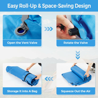 Professional title: "Self-Inflating Camping Outdoor Sleeping Mat with Pillows and Storage Bag"