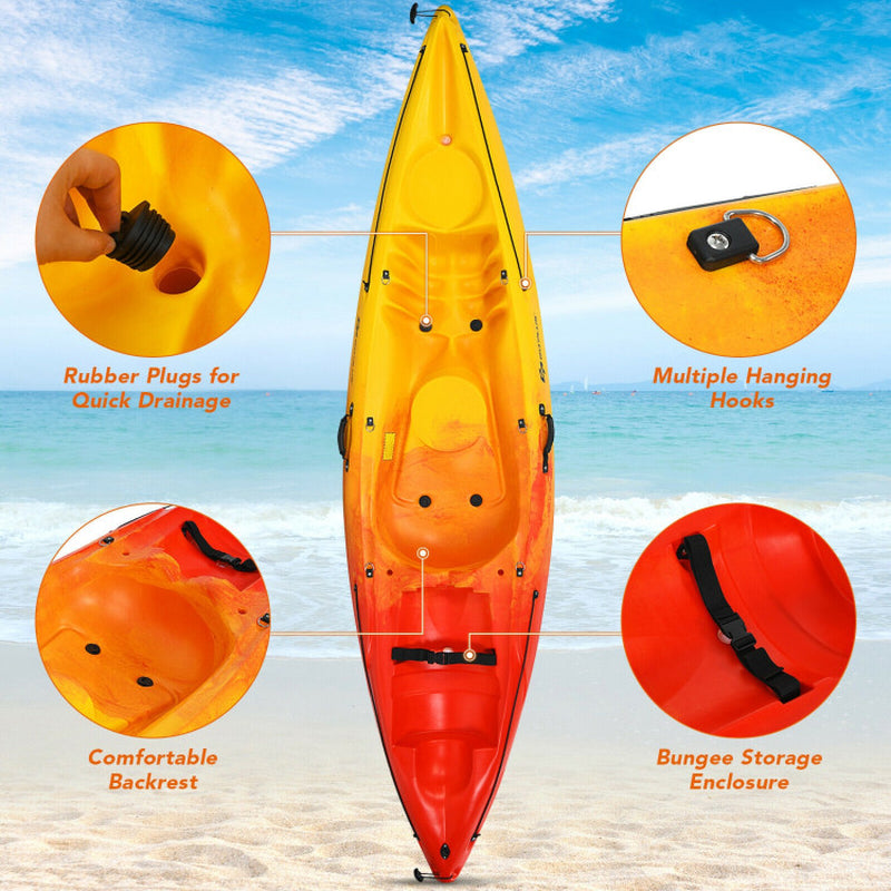 Professional title: "Yellow Single Sit-On-Top Kayak with Detachable Aluminum Paddle"