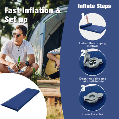 Professional title: "Portable Lightweight Self-Inflating Folding Foam Sleeping Cot with Storage Bag in Green"