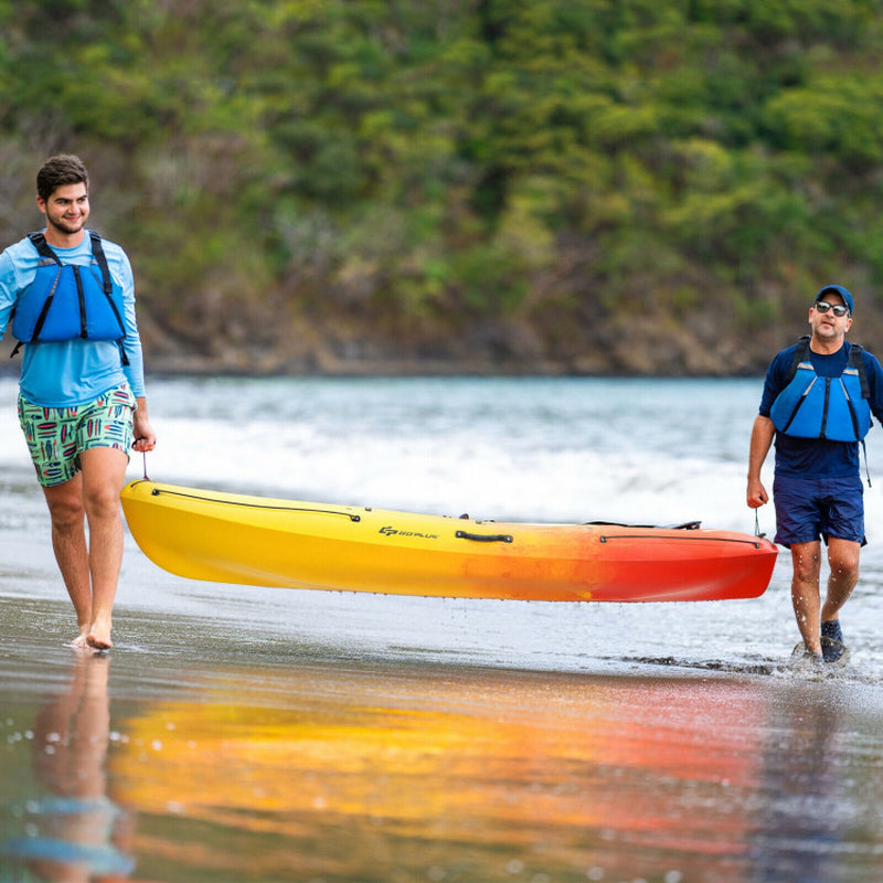 Professional title: "Yellow Single Sit-On-Top Kayak with Detachable Aluminum Paddle"