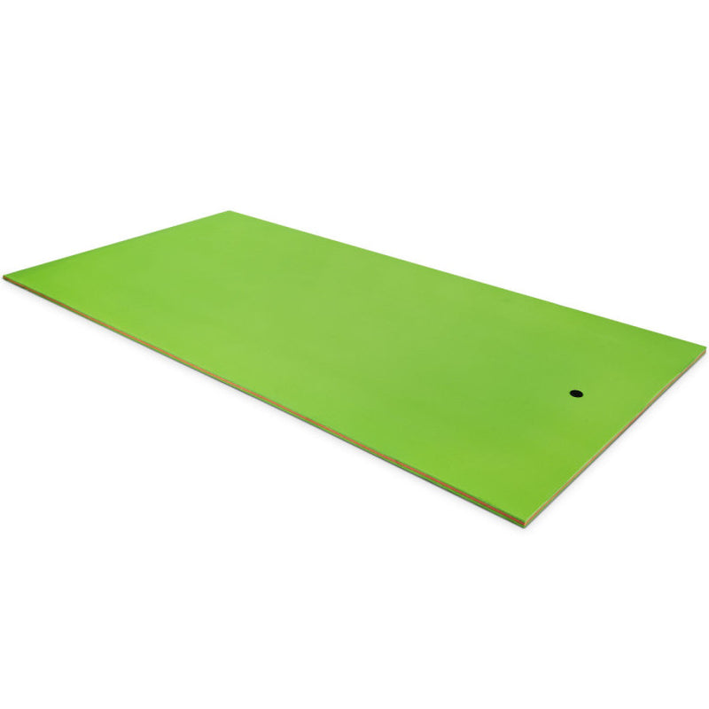 Professional title: "12' x 6' Three-Layer Floating Water Pad in Green Color"