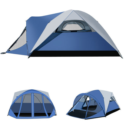 Professional title: "Spacious 6-Person Camping Dome Tent with Screen Room Porch and Detachable Rainfly"