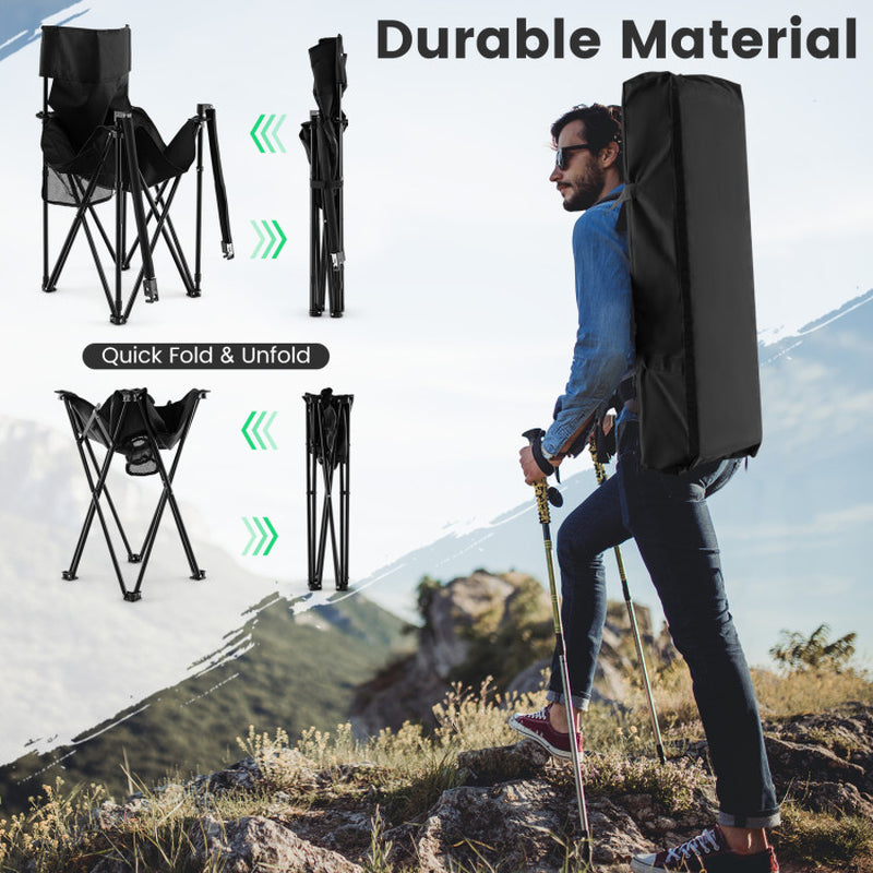 Professional title: "Portable Outdoor Camping Chairs and Table Set in Black with Carrying Bag"