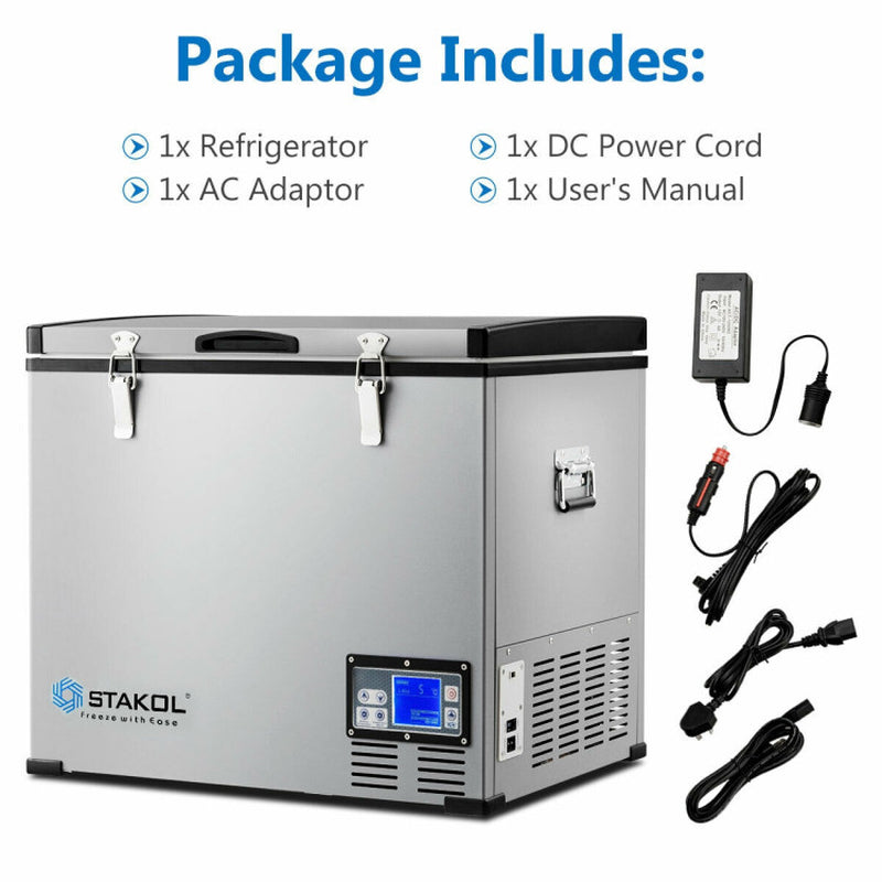 Professional title: "63-Quart Portable Electric Compressor Cooler for Camping and Car Use"