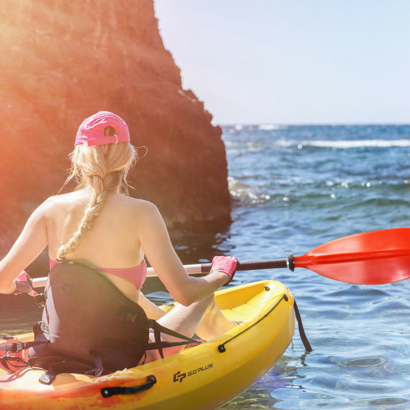 Professional title: "Yellow Single Sit-On-Top Kayak with Detachable Aluminum Paddle"