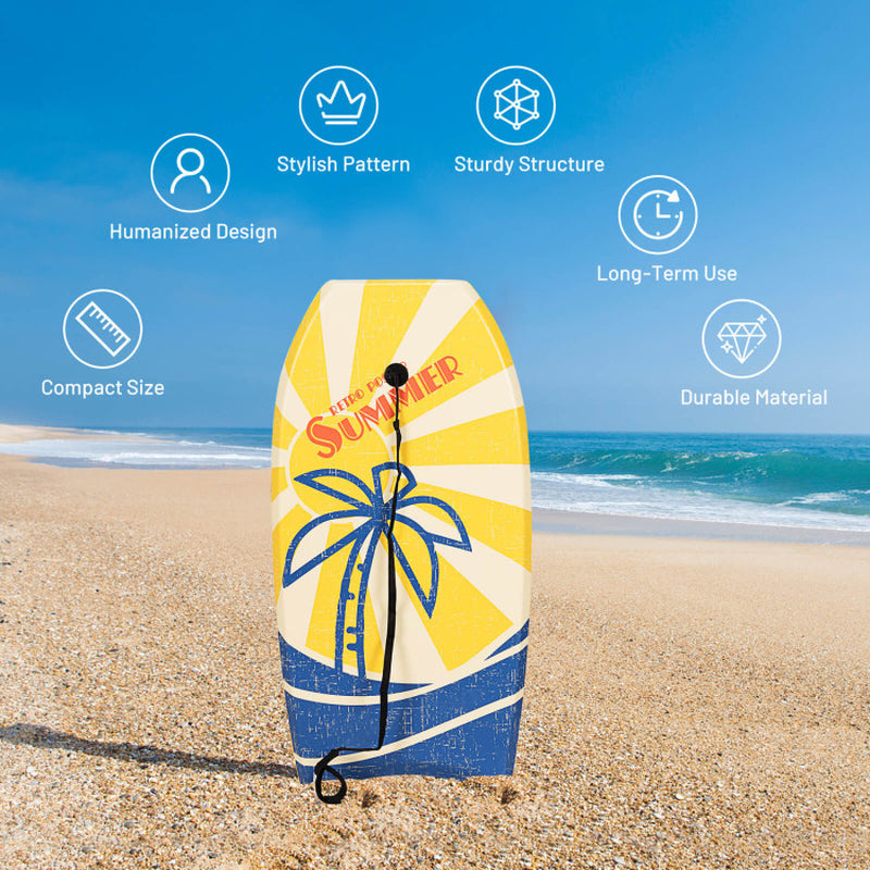 Professional title: "High-Quality Lightweight Surfboard with Premium Wrist Leash - Medium Size"