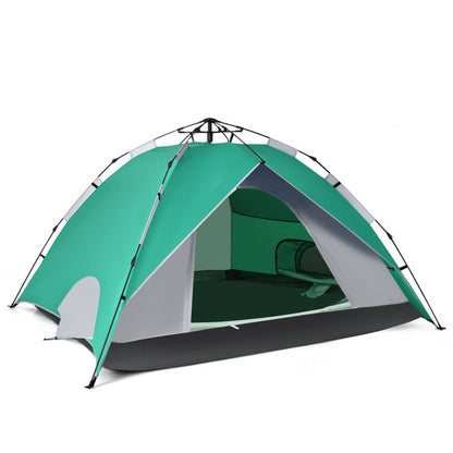 Professional title: "Blue 2-In-1 Instant Pop-Up Waterproof Camping Tent for 4 People"