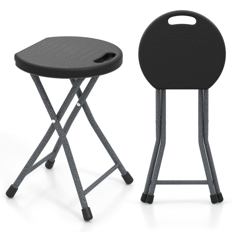 Professional title: "Set of 2 Folding Stools with Integrated Handles for Adults"