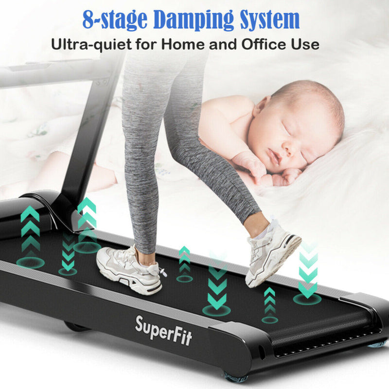 2.25HP Folding Treadmill with Bluetooth Speaker-Black