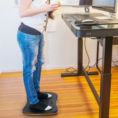 Portable Anti-Fatigue Balance Board with Raised Massage Points for Office-Black