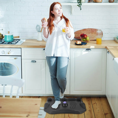 Anti-Fatigue Standing Desk Mat with Massage Roller Ball and Points-Black