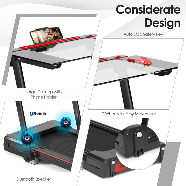 Versatile Folding Treadmill with Large Work Surface and Integrated LCD Display