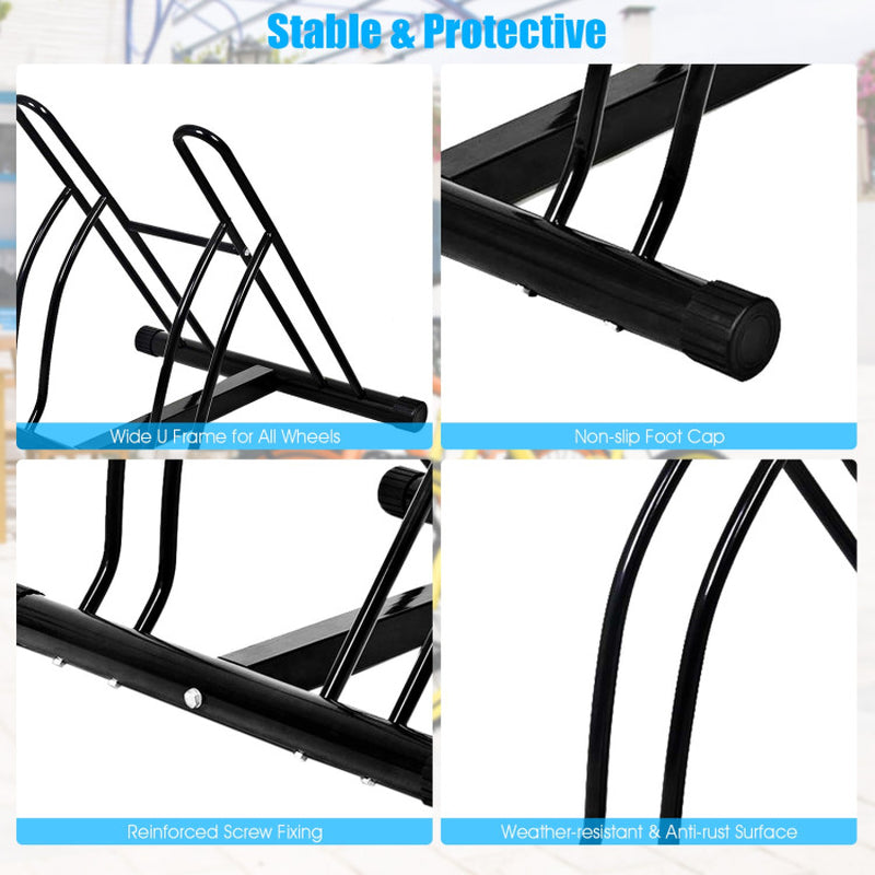 Bike Stand Cycling Rack Floor Storage Organizer for 2-Bicycle