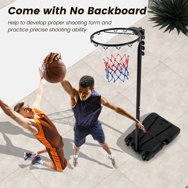 8.5 to 10 FT Adjustable Portable Basketball Hoop Stand with Fillable Base and 2 Wheels