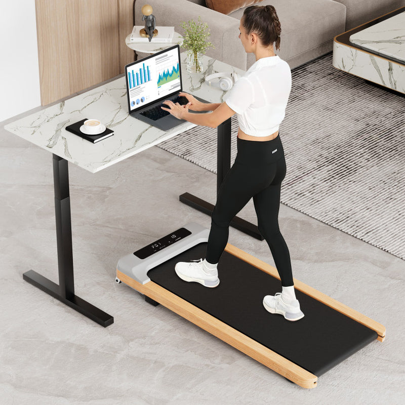 3HP Folding Treadmill with Adjustable Height and APP Control-Black