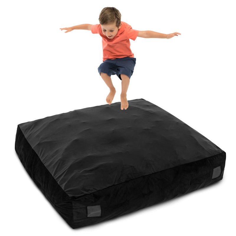 57 X 57 Inch Crash Pad Sensory Mat with Foam Blocks and Washable Velvet Cover