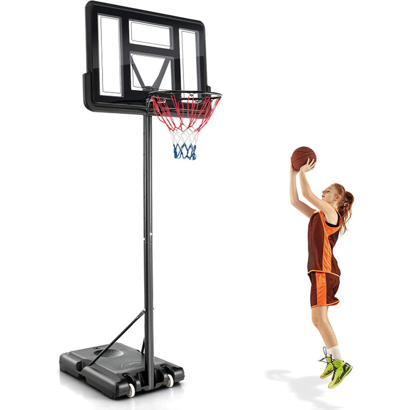 4.25-10 Feet Adjustable Basketball Hoop System with 44 Inch Backboard