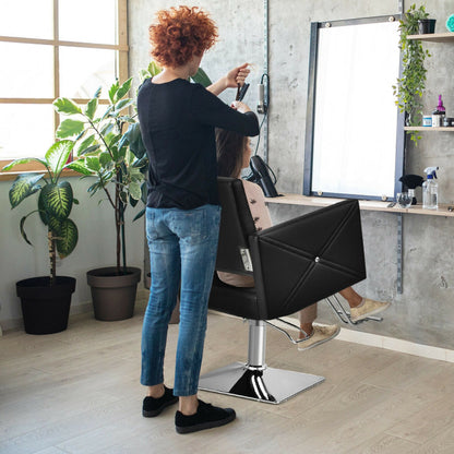 Professional Salon Chair with Adjustable Swivel Hydraulic in Black