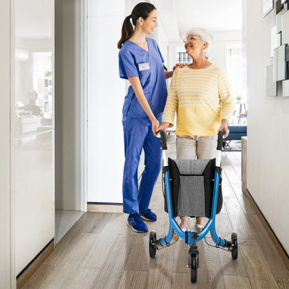 Blue 3-Wheel Rolling Walker with Adjustable Handle