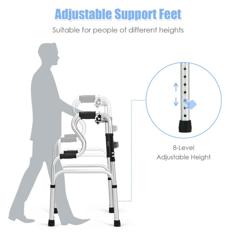 Aluminum Folding Walker with One-Button Operation